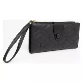 Кошелёк женский, отдел на кнопке, цвет чёрный