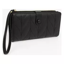 Кошелёк женский, отдел на кнопке, цвет чёрный