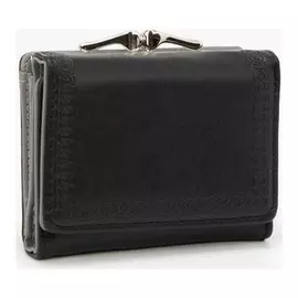 Кошелёк женский, отдел на кнопке, цвет чёрный