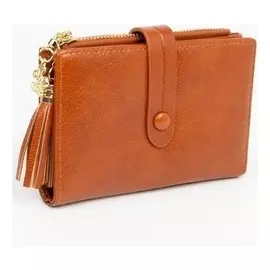 Кошелёк женский, отдел на кнопке, цвет рыжий