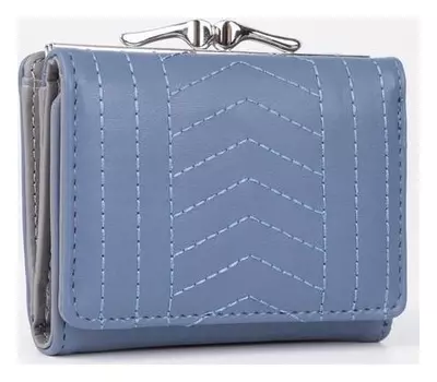 Кошелёк женский, отдел на кнопке, цвет синий