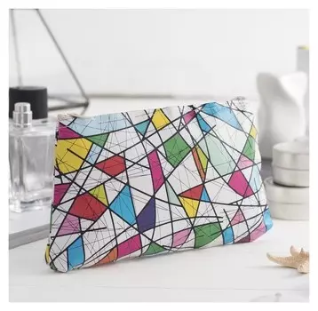 Косметичка "Абстракция" на молнии, 1 отдел, разноцветный