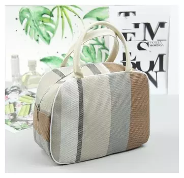 Косметичка банная, отдел на молнии, 2 ручки, цвет бежевый