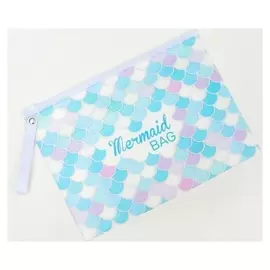 Косметичка для купальника, отдел на молнии, цвет белый / голубой Mermaid bag