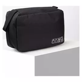 Косметичка дорожная, 2 отдела на молниях, с крючком, цвет чёрный