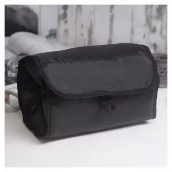 Косметичка дорожная, 4 отдела на молниях, цвет чёрный