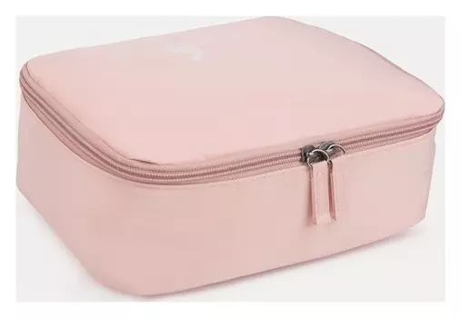 Косметичка дорожная на молнии, цвет розовый