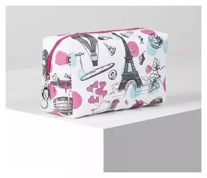 Косметичка дорожная, отдел на молнии, цвет белый