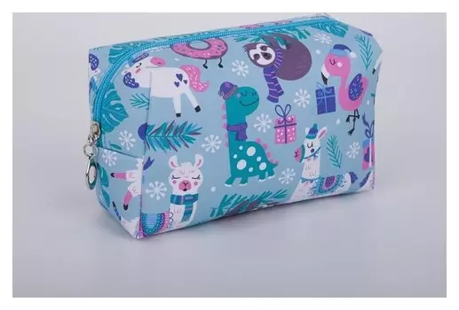 Косметичка дорожная, отдел на молнии, цвет голубой
