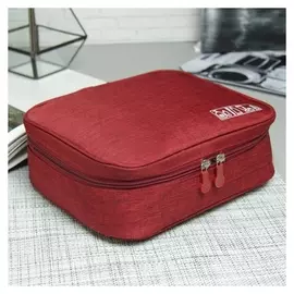 Косметичка дорожная, отдел на молнии, цвет красный 21 x 7 x 17 см