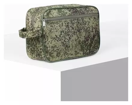 Косметичка дорожная, отдел на молнии, наружный карман, цвет камуфляж