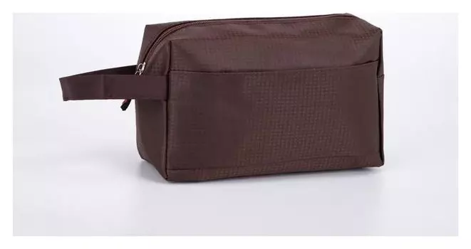 Косметичка дорожная, отдел на молнии, наружный карман, цвет коричневый