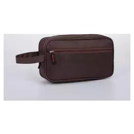 Косметичка дорожная, отдел на молнии, наружный карман, цвет коричневый