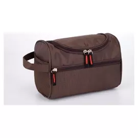 Косметичка дорожная, отдел на молнии, наружный карман, цвет коричневый