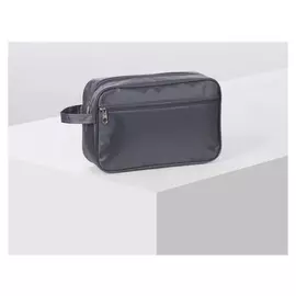Косметичка дорожная, отдел на молнии, наружный карман, с ручкой, цвет серый