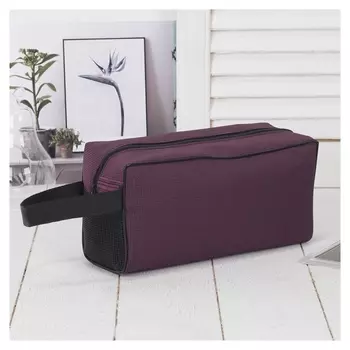 Косметичка дорожная, отдел на молнии, с ручкой, цвет бордовый