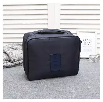 Косметичка дорожная, отдел с карманами на молнии, цвет синий