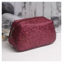 Косметичка дорожная с принтом, отдел на молнии, цвет бордовый