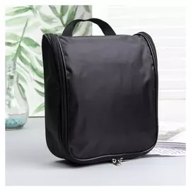 Косметичка дорожная Вертикальная отдел на молнии, с ручкой, цвет чёрный