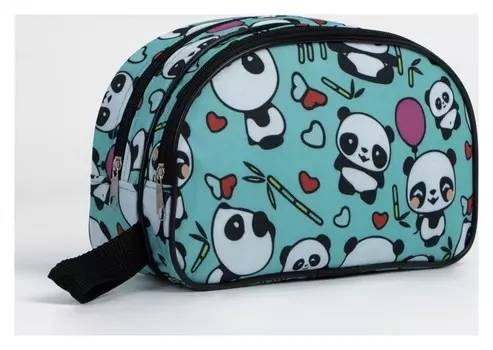 Косметичка на молнии, 2 отдела, цвет бирюзовый