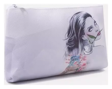 Косметичка на молнии, цвет белый