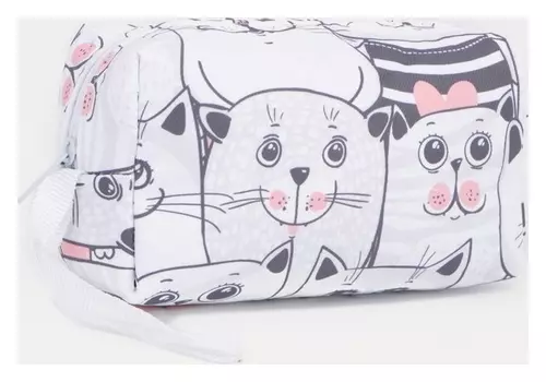 Косметичка на молнии, цвет белый