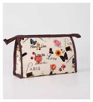 Косметичка на молнии, цвет бежевый