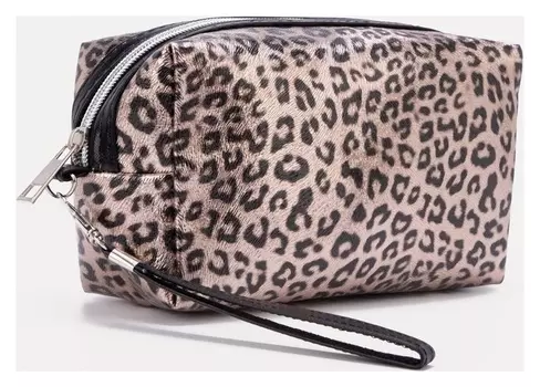 Косметичка на молнии, цвет бронзовый