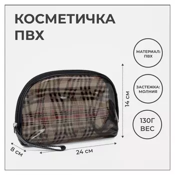 Косметичка на молнии, цвет чёрный