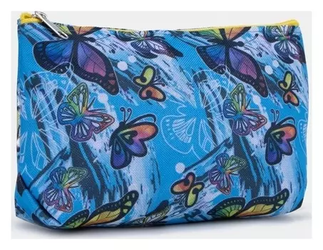 Косметичка на молнии, цвет голубой