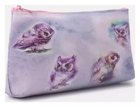 Косметичка на молнии, цвет сиреневый