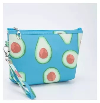 Косметичка на молнии, с ручкой, цвет голубой