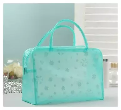 Косметичка полупрозрачная отдел на молнии, 2 ручки