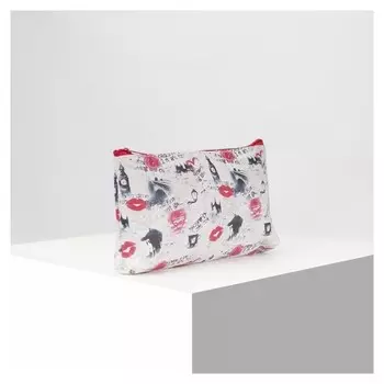 Косметичка простая, отдел на молнии, цвет белый