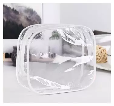 Косметичка пвх, отдел на молнии, цвет белый 18х5х6 см