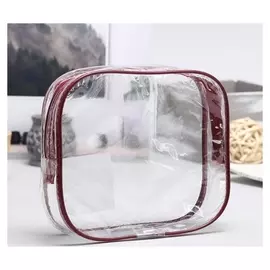 Косметичка пвх, отдел на молнии, цвет бордовый