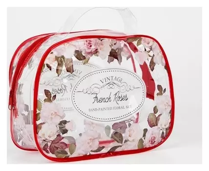 Косметичка пвх, отдел на молнии, цвет красный