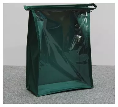 Косметичка пвх, отдел на молнии, цвет зелёный