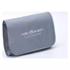 Косметичка раскладная, отдел на кнопках, цвет серый