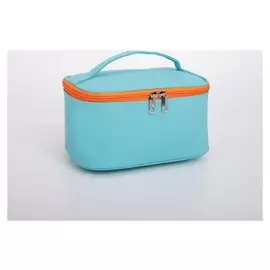 Косметичка-сундучок, отдел на молнии, цвет бирюзовый