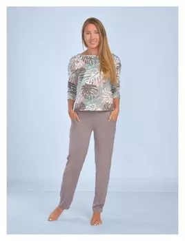 Костюм (Лонгслив, брюки) женский «Оазис» цвет светло-коричневый, размер 50