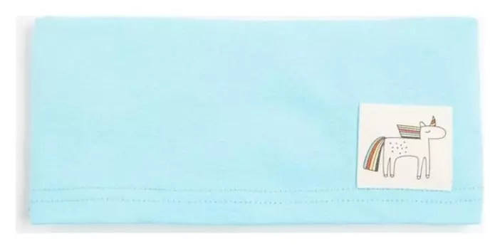 Косынка для девочки, цвет голубой/единорог, размер 46-50