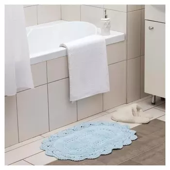 Ковер прованс 40х60 ± 3 см, цв.голубой, 1200 гр/м2, 100% хлопок