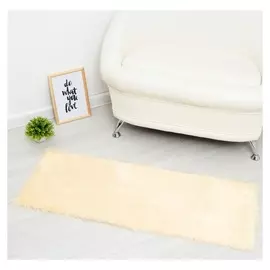 Ковер пушистый этель цвет бежевый 45*120 см, 1000 гр/м2