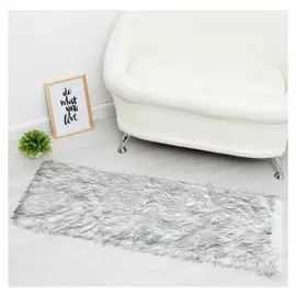 Ковер пушистый этель цвет чёрно-белый 45*120 см, 1000 гр/м2