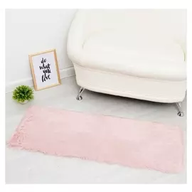 Ковер пушистый этель цвет розовый 45*120 см, 1000 гр/м2