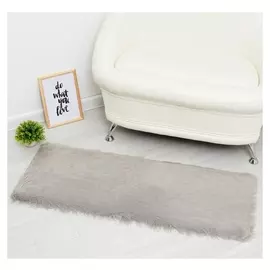 Ковер пушистый этель цвет серый 45*120 см, 1000 гр/м2