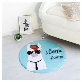 Ковёр детский этель Business Lama, диаметр 70 см, велюр, поролон 400 г/м²
