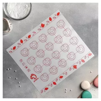 Коврик армированный для макаронс «Листики», 29,3×26 см