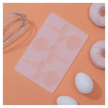 Коврик для айсинга «Розы», 3 ячейки, 19×12,5×0,1 см, цвет прозрачный